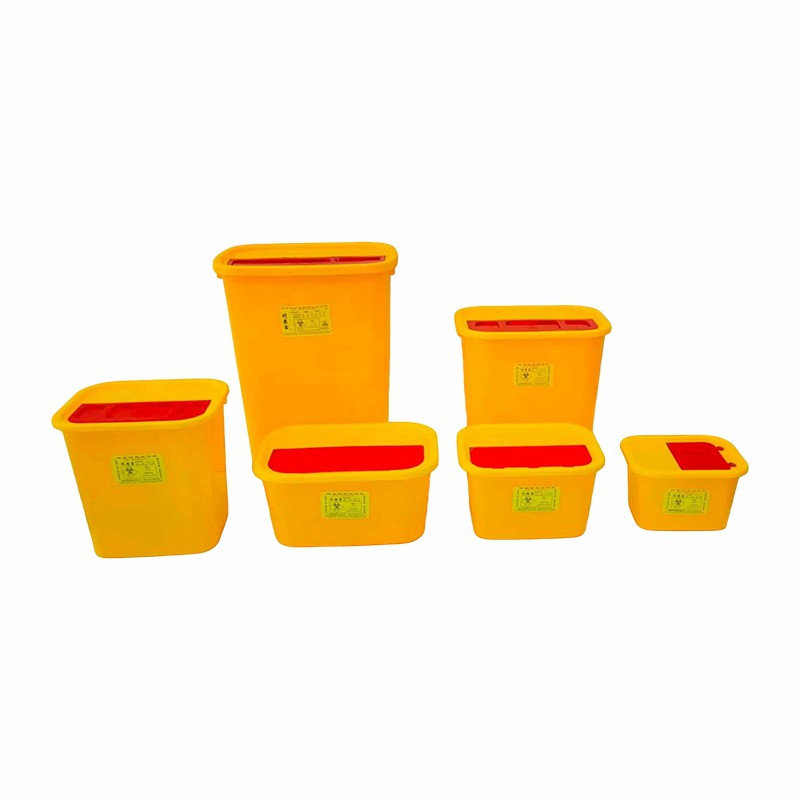 Mažas nešiojamas aštrių daiktų konteineris